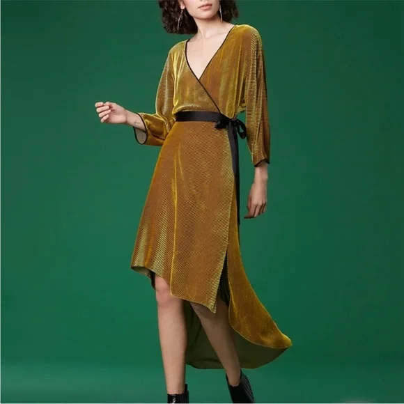 Dvf Wrap Dress Diane Von Furstenberg Yellow Dress Yellow Floral Wrap Dress  By Diane Von Furstenberg